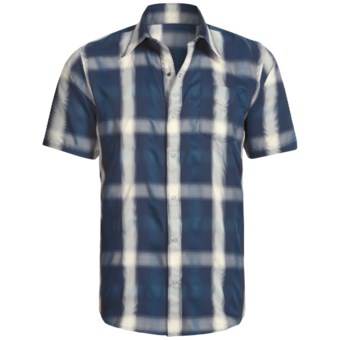 Sage Plaid Shop Shirt - UPF 30+, Short Sleeve (For Men) in Navy