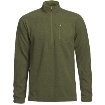 Sage Wool Pro Sweater - Zip Neck (For Men) in Sage