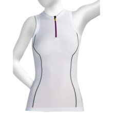 Salomon Exo Motion Tank Top - Zip Neck (For Women) in White - Closeouts