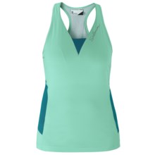 Salomon Impact Twinskin Tank III Tank Top - UPF 50+, Built-In Shelf Bra, Racerback (For Women) in Celadon/Dark Bay Blue - Closeouts