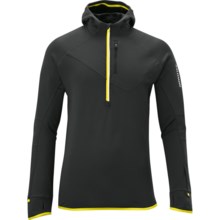 Salomon Swift Midlayer Hoodie Sweatshirt - Zip Neck (For Men) in Black/Yellow - Closeouts