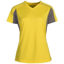 Salomon Trail IV Shirt - Short Sleeve (For Women) in Bright Yellow/Paloma - Closeouts