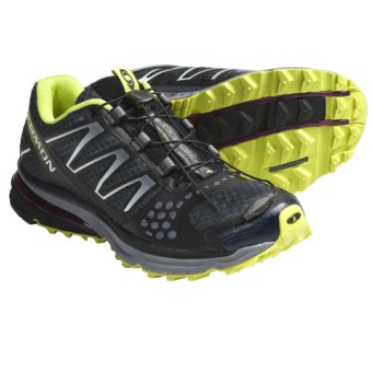 Salomon XR Crossmax Guidance Trail Running Shoes (For Women) in Grey Denim/Deep Blue/Light Green Bean