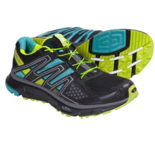 Salomon XR Mission Trail Running Shoes (For Women) in Black/Moorea Blue/Green - Closeouts