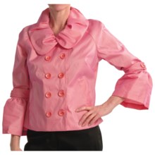 Samuel Dong Stretch Taffeta Jacket - Double Breasted (For Women) in Bubble Gum - Closeouts