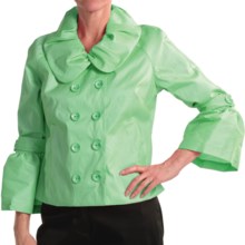 Samuel Dong Stretch Taffeta Jacket - Double Breasted (For Women) in Pistachio - Closeouts
