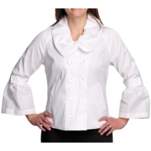 Samuel Dong Stretch Taffeta Jacket - Double Breasted (For Women) in White - Closeouts