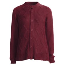 San York Alpaca Cardigan Sweater - Cable (For Women) in Burgundy - Closeouts