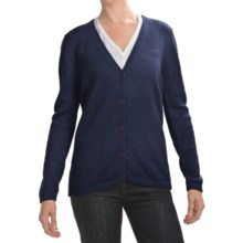 San York Alpaca Cardigan Sweater - V-Neck (For Women) in Navy - Closeouts