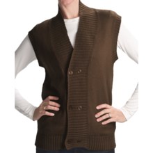 San York Alpaca Double-Button Vest (For Women) in Chocolate - Closeouts