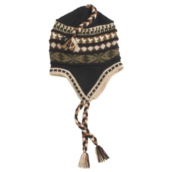 San York Chullo Hat - Ear Flaps (For Men and Women) in Black