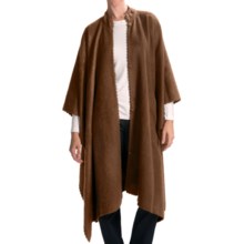 San York Long Alpaca-Blend Cape - Crochet Edging (For Women) in Camel - Closeouts