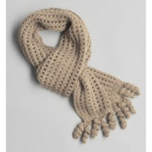 San York of ML Kessler Alpaca Honeycomb Scarf - Swirl Ends (For Women) in Tan - Closeouts