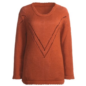 San York V-Pattern Sweater - Alpaca (For Women) in Rust