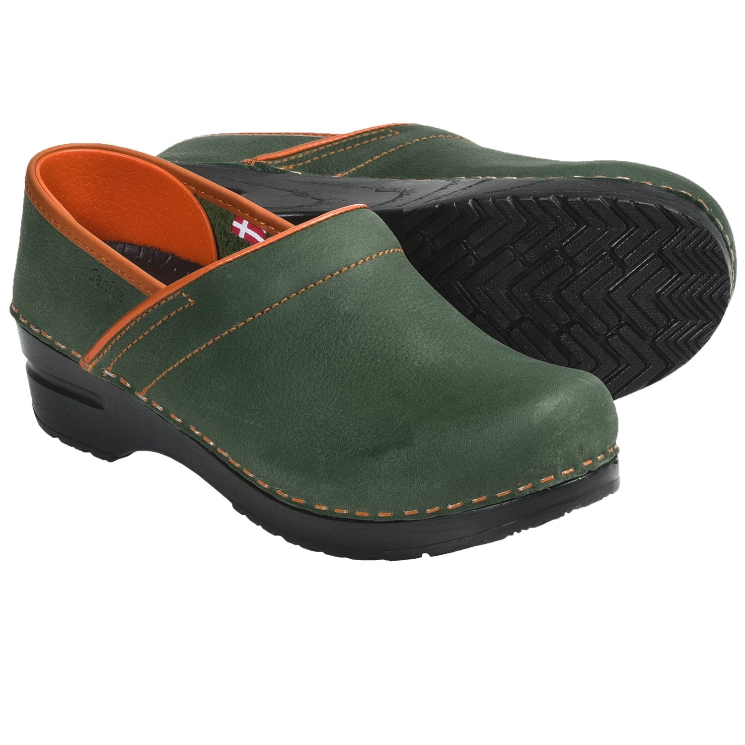 sanita leather clogs