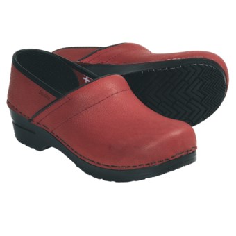 Sanita Professional Lisbeth Clogs - Leather (For Women) in Red