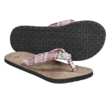 Sanuk Fraidy Cat Sandals - Flip-Flops (For Women) in Pink/White - Closeouts
