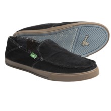 Sanuk Standard Corduroy Slip-On Shoes (For Men) in Black - Closeouts