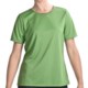 Satin Trim Crew Neck T-Shirt - Short Sleeve (For Women)