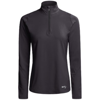 Saucony dryLETE® Thermal Sport Shirt - Zip Neck, Long Sleeve (For Women) in Black/Black