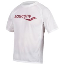 Saucony Hydralite Shirt - Short Sleeve (For Men) in White/Racer Red - Closeouts