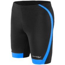 Saucony Inferno Tight Shorts (For Men) in Black/Astro Blue - Closeouts