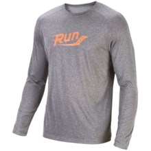 Saucony Revel Graphic T-Shirt - Long Sleeve (For Men) in Heather Grey/Vizipro Orange - Closeouts
