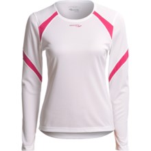 Saucony Run Lux Shirt - UPF 40-50+, Recycled Materials, Long Sleeve (For Women) in White/Pink Aura - Closeouts
