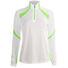 Saucony Transition Sportop II Pullover - Long Sleeve (For Women) in White/Nimble Green - Closeouts