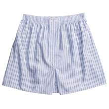 Savile Collection by Derek Rose Boxer Shorts - Cotton (For Men) in Denim/White/Light Blue Stripe - Closeouts