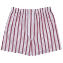 Savile Collection by Derek Rose Boxer Shorts - Cotton (For Men) in Wine/White/Blue Stripe - Closeouts