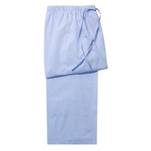Savile Collection by Derek Rose Pajama Bottoms with Button-Fly (For Men) in White W/Lt Blue Check - Closeouts