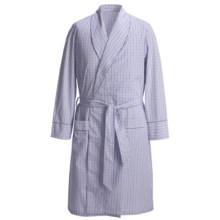 Savile Collection by Derek Rose Robe - Cotton (For Men) in Blue/Navy Check - Closeouts