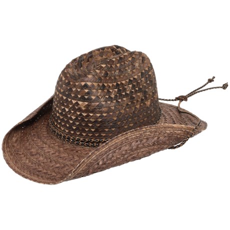 Scala Fancy Buri Straw Western Hat Chin Cord For Men and Women