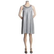 Scarlett Hammered Satin Trapeze Dress - Sleeveless (For Women) in Silver - Overstock