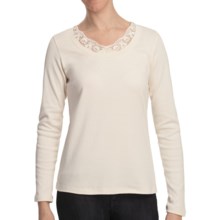 Scoop Neck Shirt with Lace - Cotton, Long Sleeve (For Women) in Ivory - 2nds