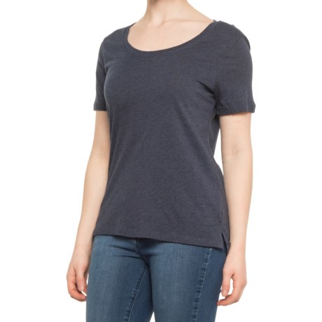 Eddie Bauer Scoop Neck T-Shirt - Short Sleeve (For Women) - HEATHER MIDNIGHT NAVY (XL )