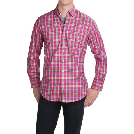 Scott Barber Andrew Cotton Dobby Plaid Shirt Long Sleeve (For Men)