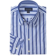 Scott Barber Andrew Fancy Multi-Stripe Sport Shirt - Long Sleeve (For Men) in White/Blue/Navy - Closeouts
