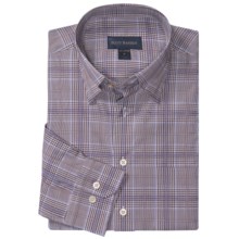 Scott Barber Andrew Glen Plaid Sport Shirt - Hidden Button-Down Collar, Cotton Dobby, Long Sleeve (For Men) in Brown/Lavender/White - Closeouts