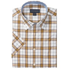 Scott Barber Charles Check Shirt - Short Sleeve (For Men) in White/Gold/Grey - Closeouts