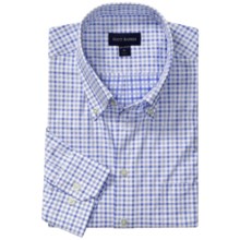 Scott Barber Check Sport Shirt - 2x2 Cotton Twill (For Men) in Blue/White - Closeouts