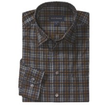 Scott Barber Christopher Fancy Check Sport Shirt - Long Sleeve (For Men) in Tan/ Black/Blue - Closeouts