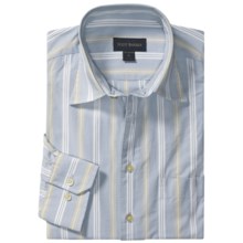 Scott Barber Christopher Fancy Sport Shirt - Spread Collar, Long Sleeve (For Men) in Sky Blue/ White/Taupe - Closeouts