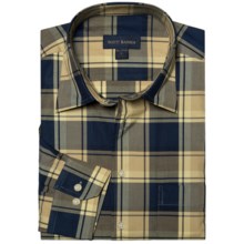 Scott Barber Christopher Multi-Check Sport Shirt - Cotton, Long Sleeve (For Men) in Olive/Blue - Closeouts