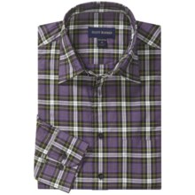 Scott Barber Christopher Plaid Sport Shirt - Spread Collar, Long Sleeve (For Men) in Purple/Brown/Lime - Closeouts