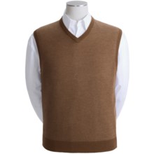 Scott Barber Extrafine Merino Wool Vest - V-Neck (For Men) in Brown - Closeouts