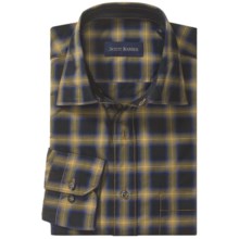 Scott Barber Gregory Plaid Sport Shirt - Spread Collar, Long Sleeve (For Men) in Black/Gold/Blue - Closeouts