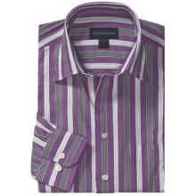 Scott Barber Hadley Fancy Stripe Sport Shirt - Spread Collar, Long Sleeve (For Men) in Purple/Black/White - Closeouts