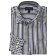 Scott Barber Hadley Stripe Sport Shirt - Cotton, Long Sleeve (For Men) in Tan/Deep Navy/White - Closeouts